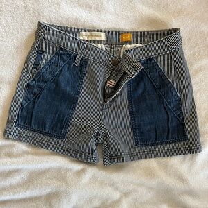 Pilcro and the Letterpress Pinstripe Denim Shorts
